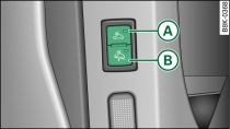 Front end of the driver's door: Switches for interior monitor and tow-away protection